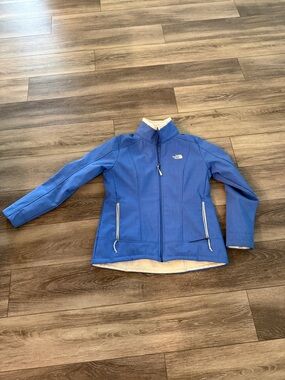 The North Face Blue Jacket with Cream Plush Fleece